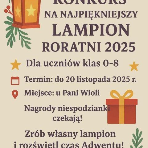 KONKURS NA NAJPIĘKNIEJSZY LAMPION RORATNI 2025!