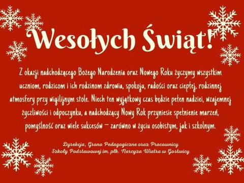 WESOŁYCH ŚWIĄT BOŻEGO NARODZENIA!