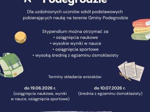 Stypendium Wójta Gminy Podegrodzie dla uzdolnionych uczniów!