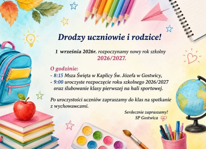 Rozpoczynamy nowy rok szkolny 2026/2027!