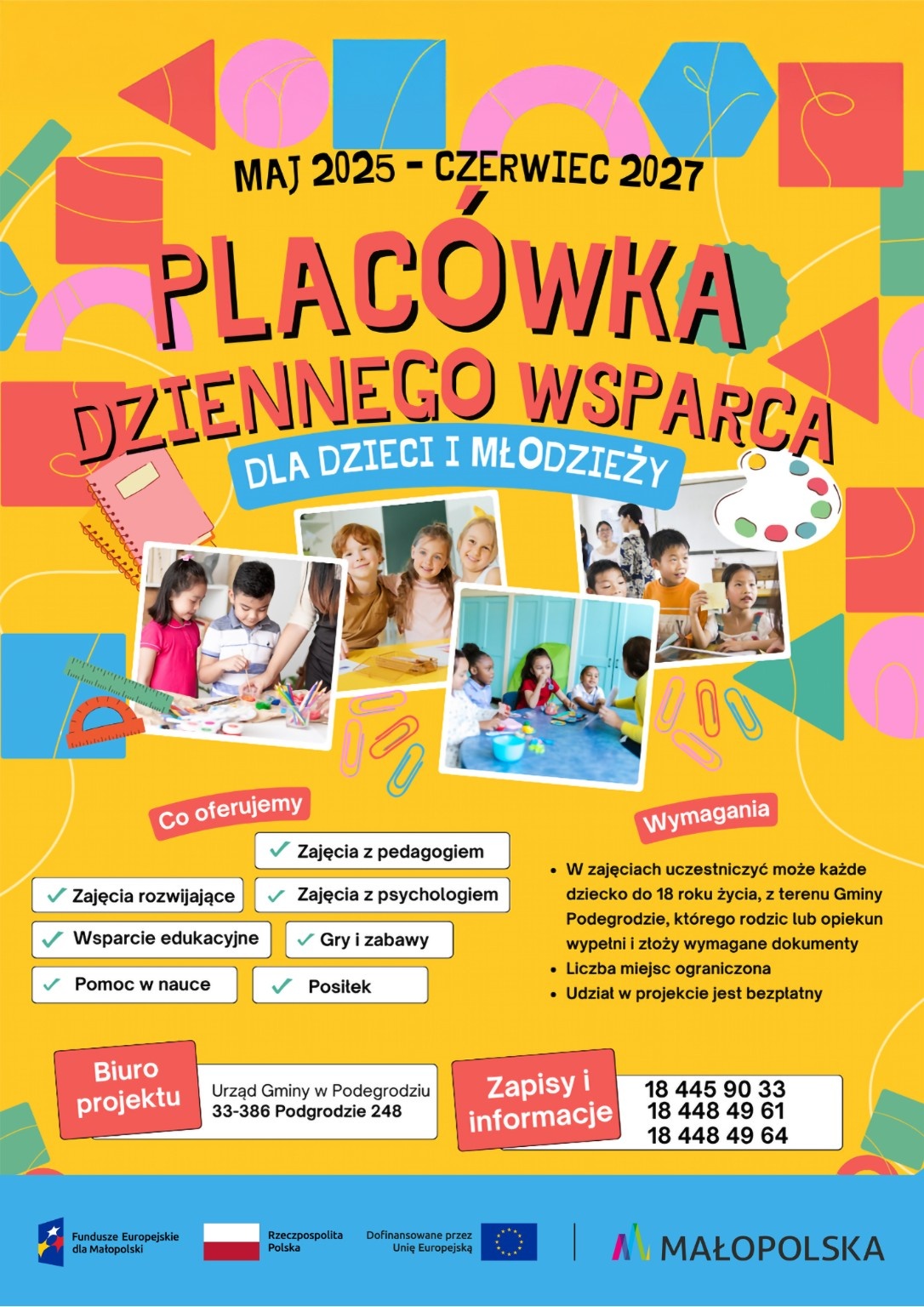 Rekrutacja do Placówki Wsparcia Dziennego dla Dzieci i Młodzieży na rok szkolny 2025/2026!