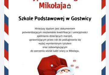 Podziękowanie za akcję „Zostań Dyplomowanym Mikołajem