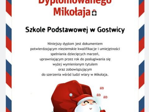 Podziękowanie za akcję „Zostań Dyplomowanym Mikołajem"