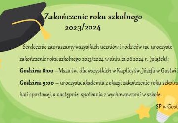 Zakończenie roku szkolnego 2023/2024