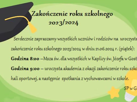 Zakończenie roku szkolnego 2023/2024
